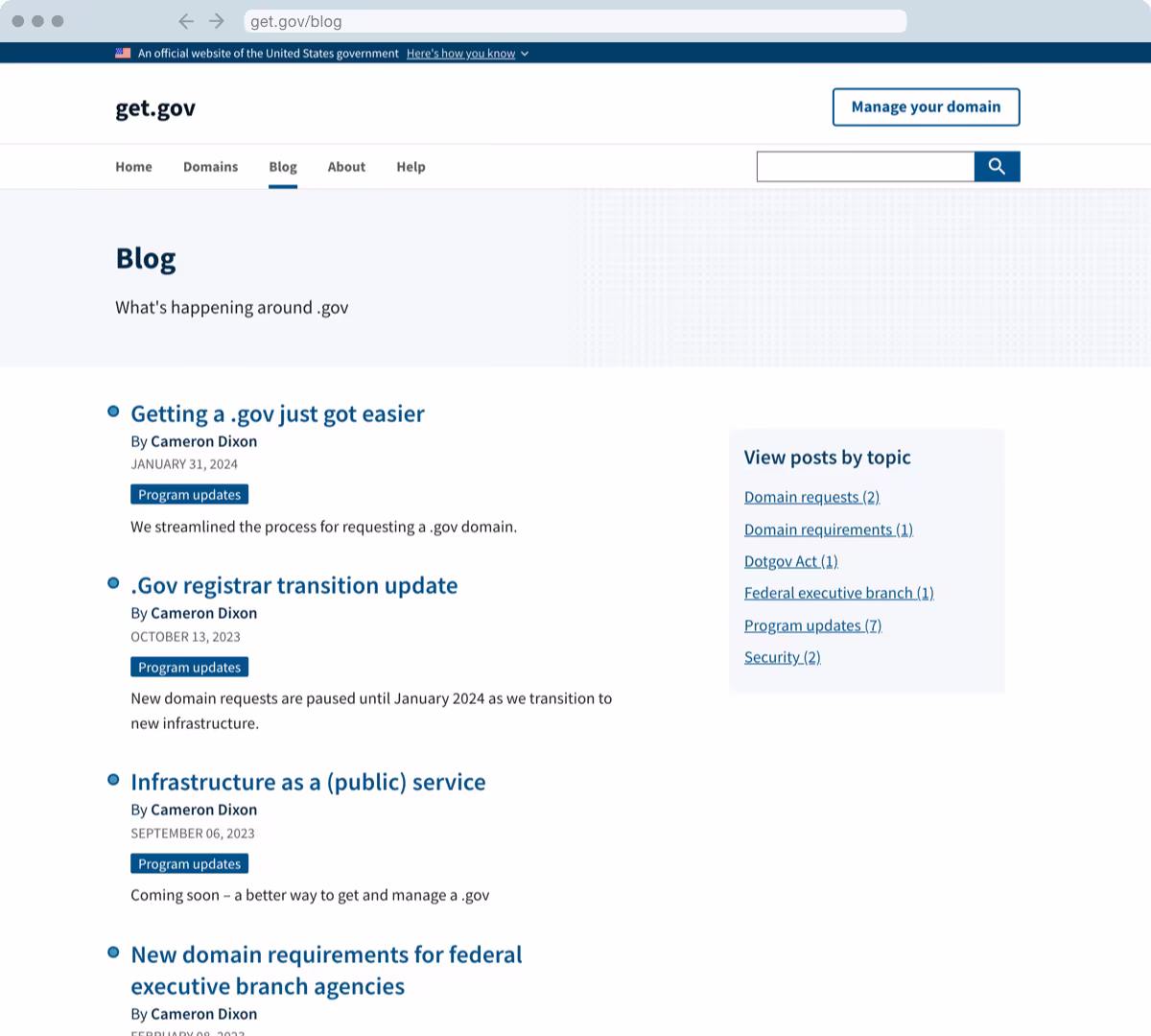 Designs for the blog index page on get.gov.
